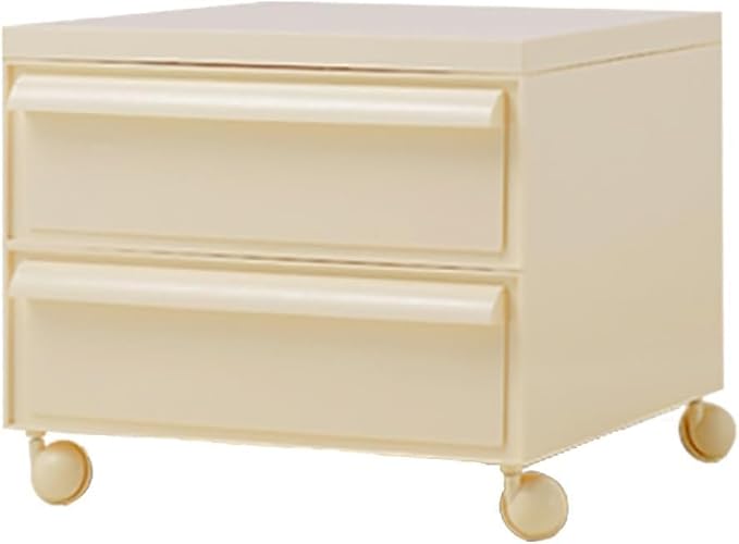 ELEFOCUS 5 Stackable Plastic Storage Bins, rotatable Storage cabinets and Drawers, Bedside Storage Units(Size:42x42x36cm(17x17x14inch),Color:Beige)