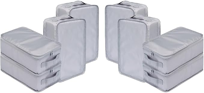 Travel Shoe Bags, Foldable Waterproof Shoe Pouches Organizer-Double Layer (8 Grey Shoe Bags)