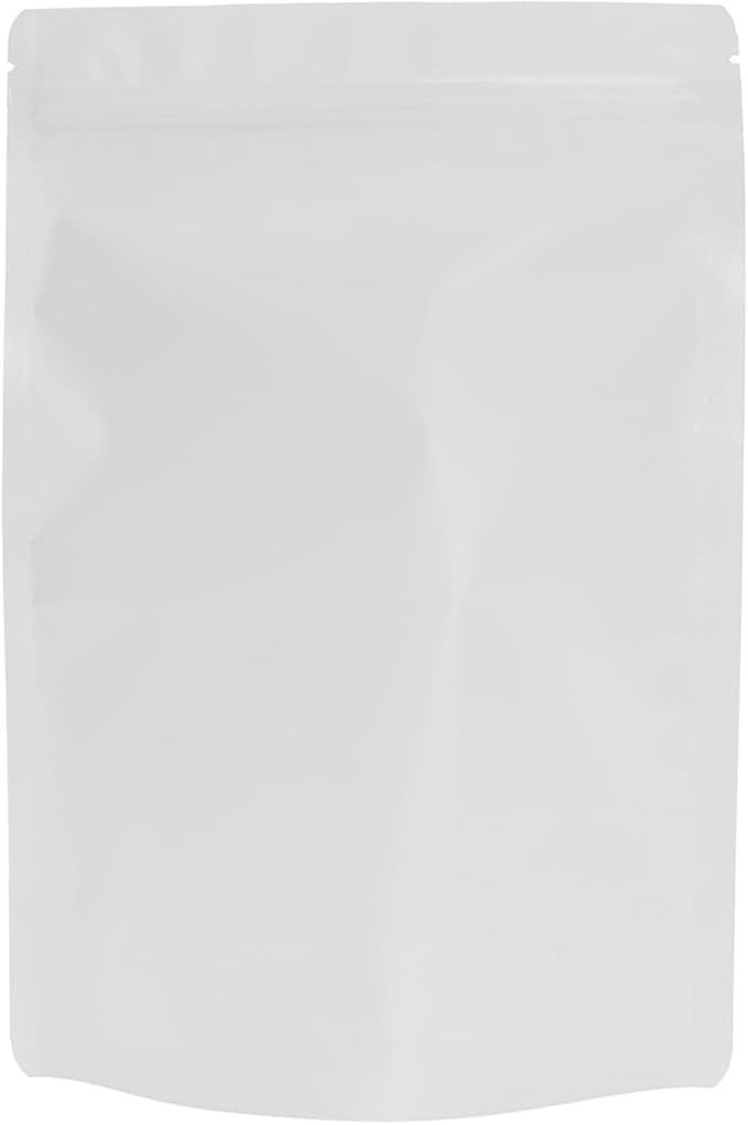 100PCS Smell Proof Resealable Pouch Bags,ULIFESTAR Aluminum Foil Flat Food Storage Bag,Sealable Pcsaging Zipper Pouches with Tear Notches for Pcsaging Lipgloss,Jewelry,etc(16*24cm/6.3*9.45",White)