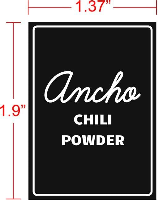Orii Black Rectangular 160 Spice Labels Stickers for Spice Jars | 160 Pre-Printed Labels, 20 Blank Labels, For Kitchen Pantry, Herb Seasoning Labels