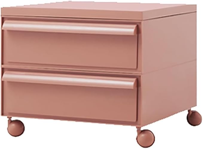 ELEFOCUS 5 Stackable Plastic Storage Bins, rotatable Storage cabinets and Drawers, Bedside Storage Units(Size:42x42x36cm(17x17x14inch),Color:Pink)