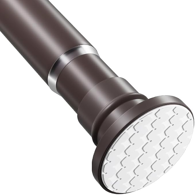 Bronze Shower Curtain Rod 28-48 Inches Adjustable Tension Curtain Rod Spring Shower Rod for Bathroom Heavy Duty Tension Rod for windows