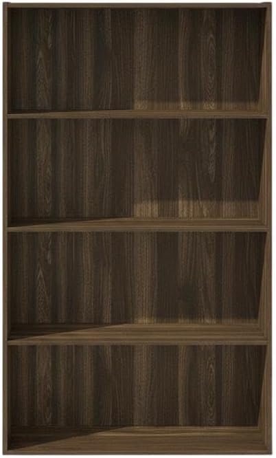 Furnifact Columbia Walnut Bookcase with Wooden Construction, Stylish Storage for Living Room or Office, Durable and Modern Design