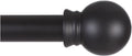 Thestoa Black Curtain Rods for Windows 66 to 120 inch, 5/8" Diameter Matte Black Small Curtain Rods for Bedroom, Living Room, Kitchen, Outdoor, Farmhouse
