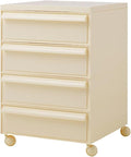 ELEFOCUS 5 Stackable Plastic Storage Bins, rotatable Storage cabinets and Drawers, Bedside Storage Units(Size:42x42x64cm(17x17x25inch),Color:Beige)