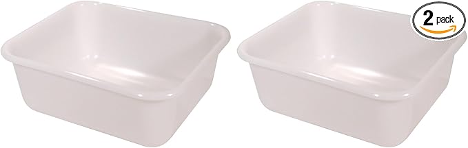 Rubbermaid Commercial Products Food Storage Box/Tote for Restaurant/Kitchen/Cafeteria, 2.75 Gallon, White (FG369000WHT) (Pack of 2)