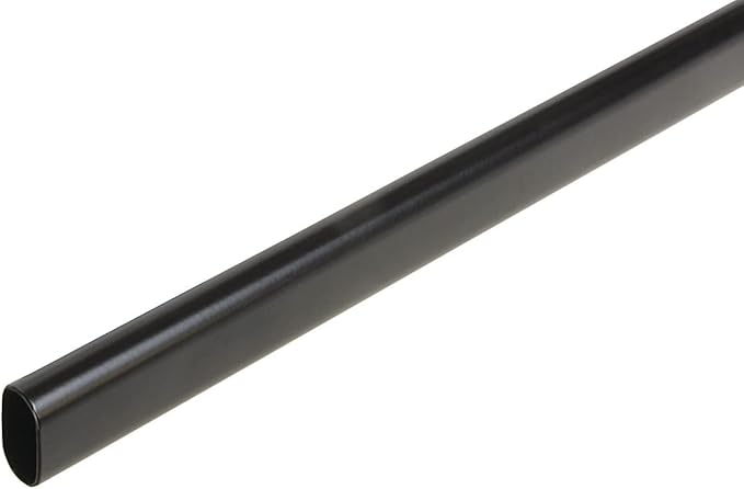 Oval Closet Rod with End Supports (MATTE BLACK - 24 inch)