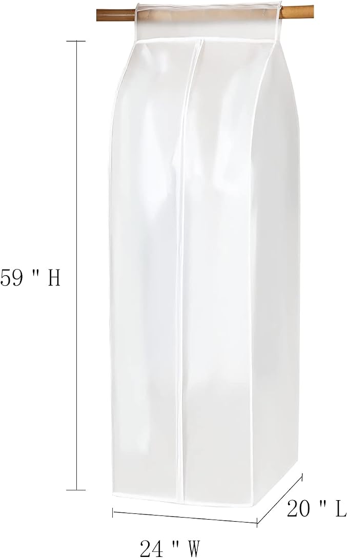 XIAKE Garment Cover Moth-proof Dust Cover Coat Hanging Clothes Storage Bag Premium Thickened Clothing Organizer Moisture-proof Dust-proof Clothes Cover (24"L * 20"W * 59"H)