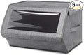 Whitmor Stackable Window Box, Crosshatch Gray (Pack of 6)