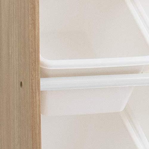 Humble Crew Toy Storage Organizer with 16 Removable Storage Bins for Kids Playroom, 4-Tier Toddler Toy Organization and Storage, Natural Wood/White