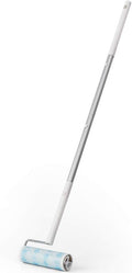 Large Lint Roller 6.3" Sticky Roller Extendable Handle for Floor & Pet Hair | Long Handle Sticky Mop, 4-section Adjustable Pole, 30 Sheets Cleans Carpets, Curtains, Cars, Bedding, Couches, Clothing