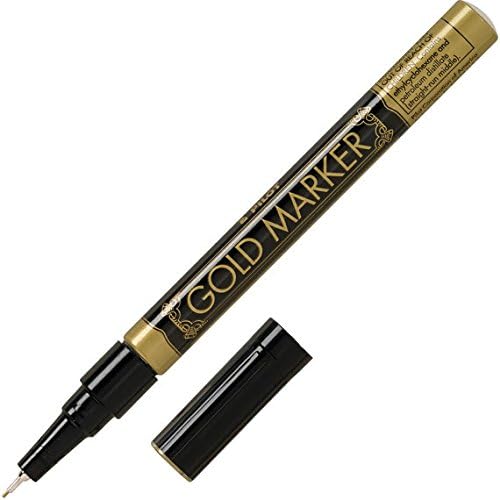 Pilot Gold Metallic Permanent Paint Marker, Extra Fine Point, Dozen Box (41701) Size: Dozen Box (Extra Fine) Color: Gold, Model: 41701, Office/School Supply Store