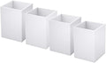 NIUBEE White Acrylic Pen Holder 4 Pack, Desktop Pencil Cup Stationery Organizer for Office Desk Accessory