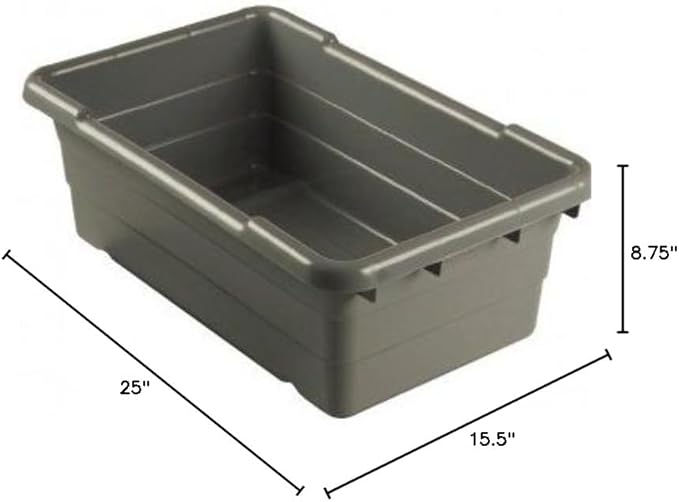 ULTRASOURCE Food Approved Bus Totes/Meat Lug (4 Totes and Matching Lids, Gray)