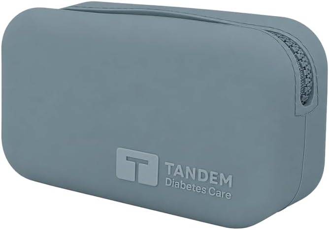 Sugar Medical Tandem Travel Case for t:Slim X2 & Mobi Pump Supplies, Silicone Diabetes Organizer with Compartments for Infusion Sets, Cartridges & Insulin Vial (Steel Blue) | Silicone Organizer, Compact Design, Infusion Set Storage, Cartridge Compartme...