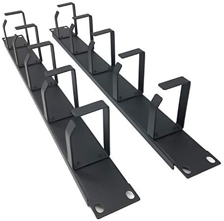 2 Pcs of 1U 19" Rack Mount Cable Management Organizer -5 D-Ring Metal Server Rack Cable Manager Wire Management System (5R2PC)