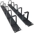 2 Pcs of 1U 19" Rack Mount Cable Management Organizer -5 D-Ring Metal Server Rack Cable Manager Wire Management System (5R2PC)