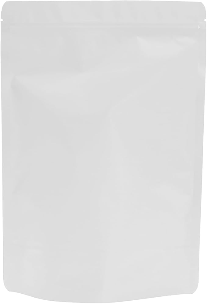 50PCS Smell Proof Resealable Pouch Bags,ULIFESTAR Aluminum Foil Flat Food Storage Bag,Sealable Pcsaging Zipper Pouches with Tear Notches for Pcsaging Lipgloss,Jewelry,etc(18*26cm/7.09*10.24",White)