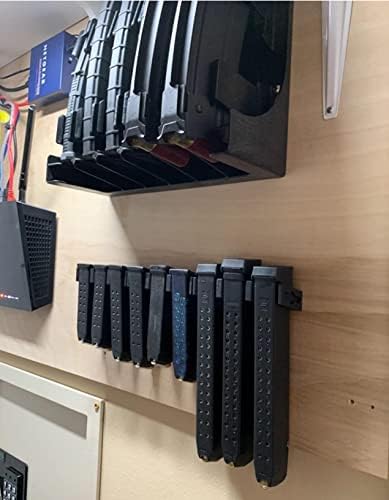 Magazine Mount Compatible with Glock 17 19 26 31 32 33 34 – Pistol Mag Wall Display & Storage Rack – 1 Mount Holds 3 Mags