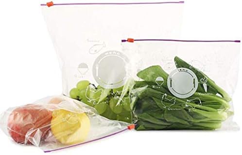INKulture Premium quality Plastic Food Storage Re-Usable Bag Safe for Freezer & Microwave 10 Pcs (Clear) Size Extra Large(10" X 12")