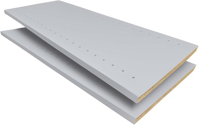 B&B HARDWARE Closet Evolution Classic Vertical Panels Up to 80 Inch – Pre-Drilled Organizer Units – Scratch Resistant Laminate, Compatible with Closet Systems & Accessories (Light Grey, Pack of 2)