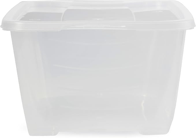 Life Story 6 Liter Shoe, Accessory, and Closet Plastic Storage Box Multi-Purpose Lidded Stacking Tote Containers, Clear (160 Pack)