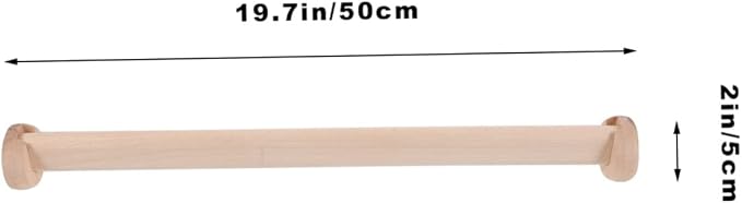 Wooden Closet Rod for Wardrobe 72-144 Inch Adjustable Clothes Hanging Rail Flange Support Solid Beech Wood for Organizing Bedroom and Closet Spaces