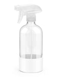 Rionisor Glass Spray Bottles with Silicone Sleeve Protection, Empty 16OZ Reusable Spray Bottles, Refillable Containers with Spray Nozzles for Cleaning Solutions, Plants and Essential Oils 1 Pack White