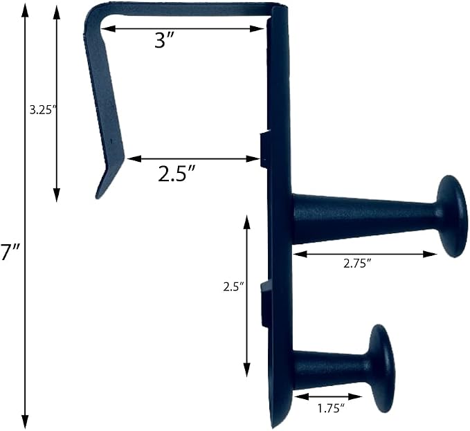 Tetra-Teknica CWH03 Cubicle Wall Hanger with Double Posts, 2.5"-3" Panels | Over-the-panel, Double Posts, 2 1/2" - 3" Panels, Black