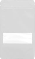 100PCS Foil Pouch Mylar Bags with Clear Window,ULIFESTAR Stand Up Sealable Bags with Tear Notches,Resealable for Food,Party Favors,Gift Packaging and Small Business(12 * 20cm/4.72 * 7.87",White)