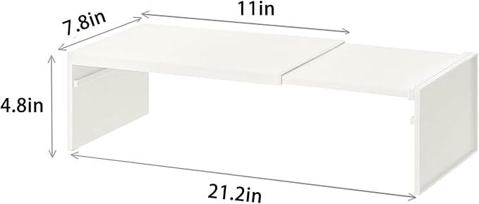 Cabinet Shelf Expandable Organizer Riser Storage Space Saver Stackable for Kitchen Pantry Cupboard Under Sink Countertop White Simple Houseware Counter (White)