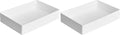 Amazon Basics Rectangular Plastic Desk Organizer with Storage Trays, Accessory Tray, Drawer Organizer, 9.4 x 6.7 x 2 inch, White (Pack of 2)