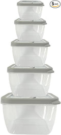 10-Piece Food Storage Containers with Vented Lids, Airtight and BPA Free, Stackable, Microwave, Freezer, and Dishwasher Safe (Gray)