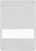 50PCS Foil Pouch Mylar Bags with Clear Window,ULIFESTAR Stand Up Sealable Bags with Tear Notches,Resealable for Food,Party Favors,Gift Packaging and Small Business(18 * 26cm/7.09 * 10.24",White)