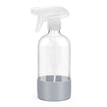 Rionisor Glass Spray Bottles with Silicone Sleeve Protection, Empty 16 oz Refillable Containers, Reusable Spray Bottles with Adjustable Nozzle for Hair, Cleaning Solutions, Essential Oils 1 Pack Grey