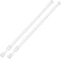 2 Pack Tension Curtain Rod 28-48 Inch, Small Short Adjustable Extendable Spring Loaded Rods for Windows Cabinet Blinds Closet Bedroom Kitchen Bathroom Door No Drilling White