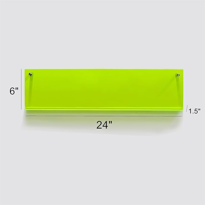 ROYALITA 2-Pack Acrylic Magazine Holder Brochure Holder, Green 24 Inch | Record Magazine Rack, Fashion Floating Bookshelf, Literature Storage Rack for Waiting Room, Living Room, Office