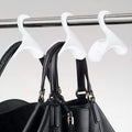 Bag-a-Vie Purse Hanger for Closet - Handbag Organizer Hooks for Hanging Bags & Purses, Protecting Bag Shape & Organizing Space (3 Hangers, White Plastic)