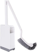 Toilet Brush Plastic Toilet Brush Holder Arc Shape Long Handle Soft Hair Toilet Cleaning Set Home Bathroom Toilet Brush and Holder Toilet Tools (Color : Grey) (Grey White)
