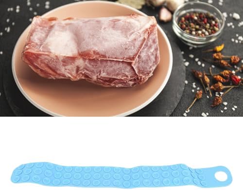 Silicone Thawing Belt for Frozen Meat, Seafood, Fish, Steak, Chicken, Fast Kitchen Defrosting Tool, Blue, Countertop and Sink Compatible