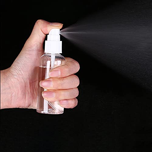 Spray Bottles, 24 Pack 50 Milliliter 2 Ounce Clear Empty Fine Mist Plastic Mini Travel Bottle Set, Small Refillable Liquid Containers