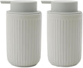 BosilunLife Foaming Soap Dispenser Set - Grey Ceramic Foam Hand Soap Dispenser 12oz with Rust Proof Pump, Easy Pressing, Refillable for Kitchen, Bathroom - 2 Pack