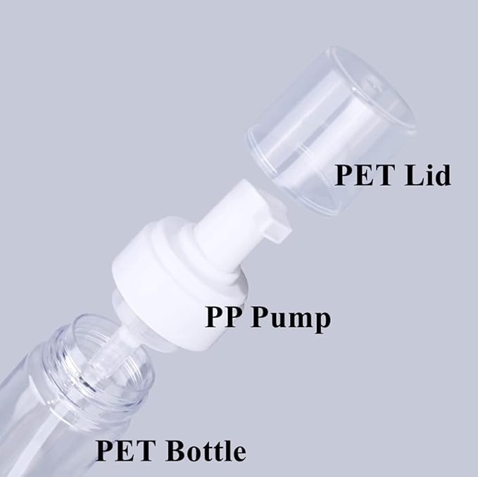 Foaming Dispenser Bottle,3Pcs 7oz/200ml Transparent Empty Spray Bottles Plastic Foam Pump Bottle Travel Soap Bottle Soap Foam Bottle Portable Foam Bottle for Hand Soap,Lash Cleanser