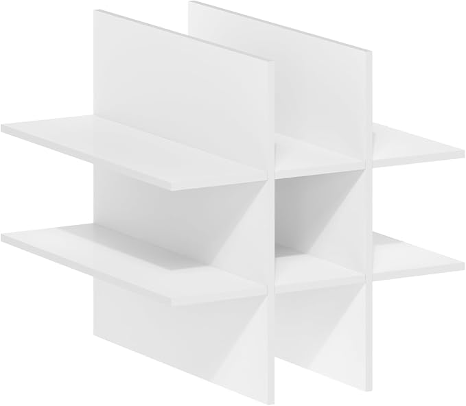 Furinno Cubicle 9-Compartment Cube Insert, Cube Organizer, Plain White | Grid Shelf Dividers, Fits into Furinno Extra Thick Cubes, for Organizers and Storage (Does not fit IKEA Kallax Shelving)