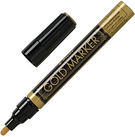 Pilot Gold Metallic Permanent Paint Markers, Medium Point, Dozen Box (41700) Size: Dozen Box (Medium) Color: Gold, Model: 41700, Office/School Supply Store