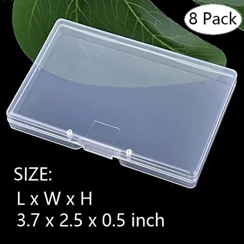 8 Pack Business Card Case,Credit Cards Case,plastic Business Card Holder,plastic Business Card Container with Hinged Lid for Card,Accessories,Crafts,Learning Supplies,Screws,Drills