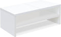 TEAMIX 20 inch White Monitor Riser Stand - 2 Tiers, Wood Desktop Bookshelf | Laptop/PC/Printer/Keyboard Storage, Ergonomic Design, 15mm thick Sturdy Wood Boards, TV Stand, Home Office Desk Accessories