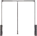 HOWHY Pull Down Closet Rod - Adjustable Side Mounted Closet Rod for Hanging Clothes,Easy to take and store clothes,Fitting width:21.65"~27.55,Black