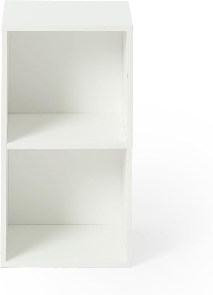 FurnitureR Basics Cube Storage Organizers - can be Combined Freely, Closet Storage Cabinet Shelf, Stackable Cubby Shelf for Bedroom, Office, Study, Classroom, White