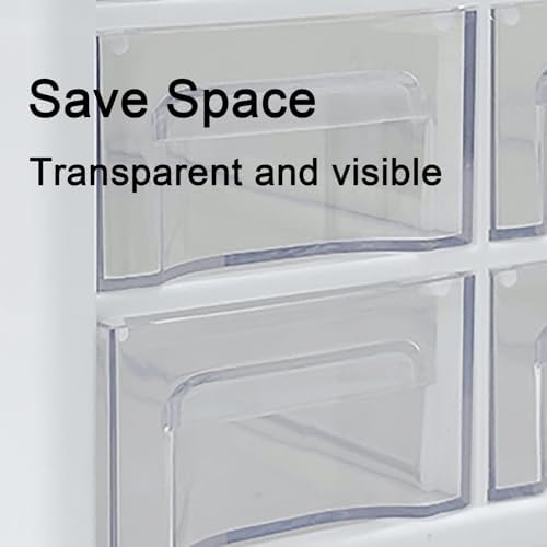 Elegant Jewelry Cabinet with 9 Clear Drawers, Stylish Jewelry Armoire & Organizer for Makeup, Office Supplies, Desk Storage - Chic White Design for Home Décor